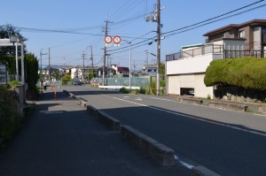 分譲地からは本当にまっすぐ平坦。低層住宅の街並みが落ち着いた感じです。