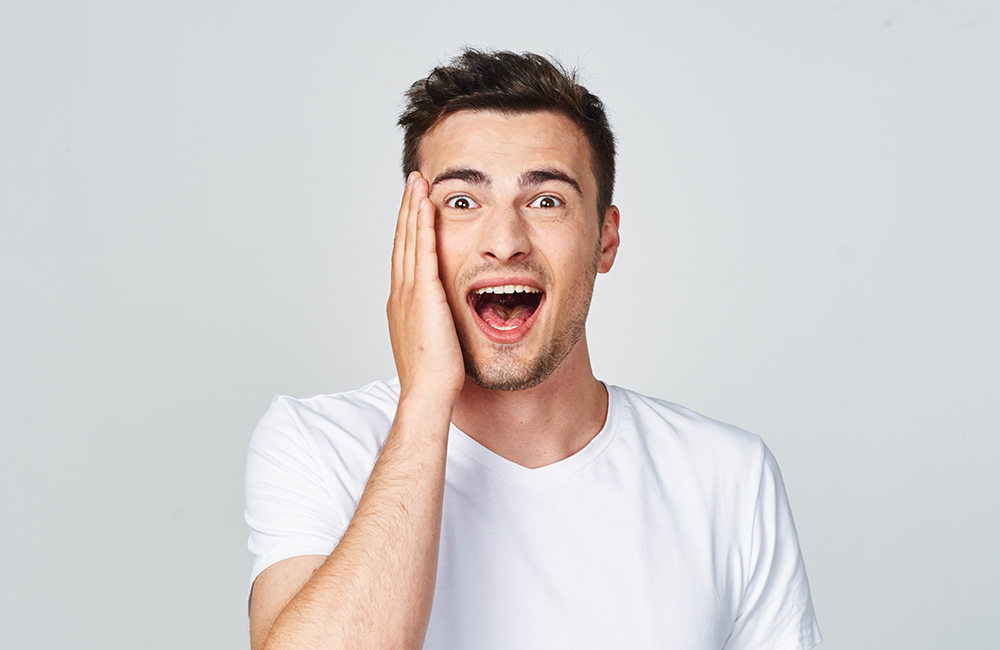 portrait of a young man isolated on white background